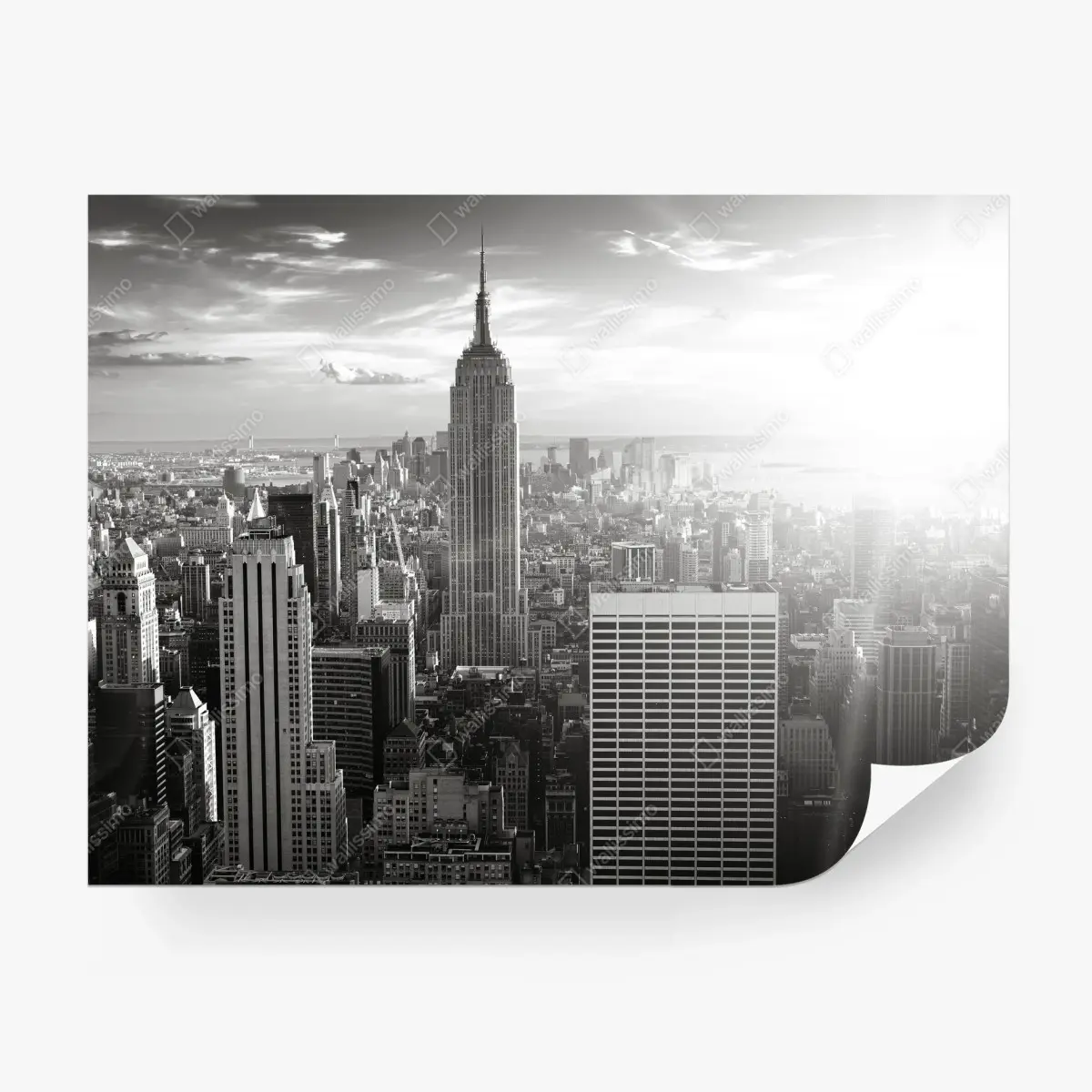 Fototapeta czarno-biała panorama Manhattanu – Wallissimo®