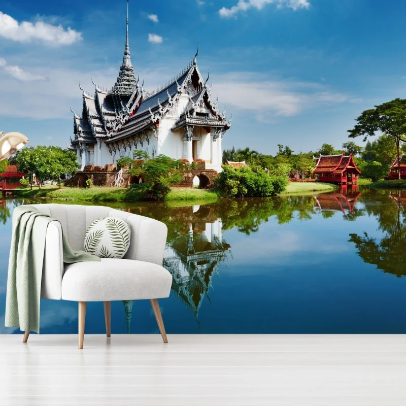 Fototapeta spokojne odbicie przy Sanphet Prasat