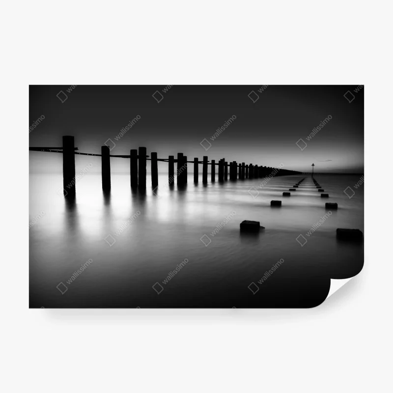 Fototapeta nieskończone molo w monochromii