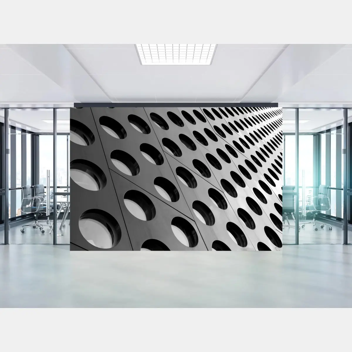 Fototapeta geometryczna perforowana elewacja – Wallissimo®