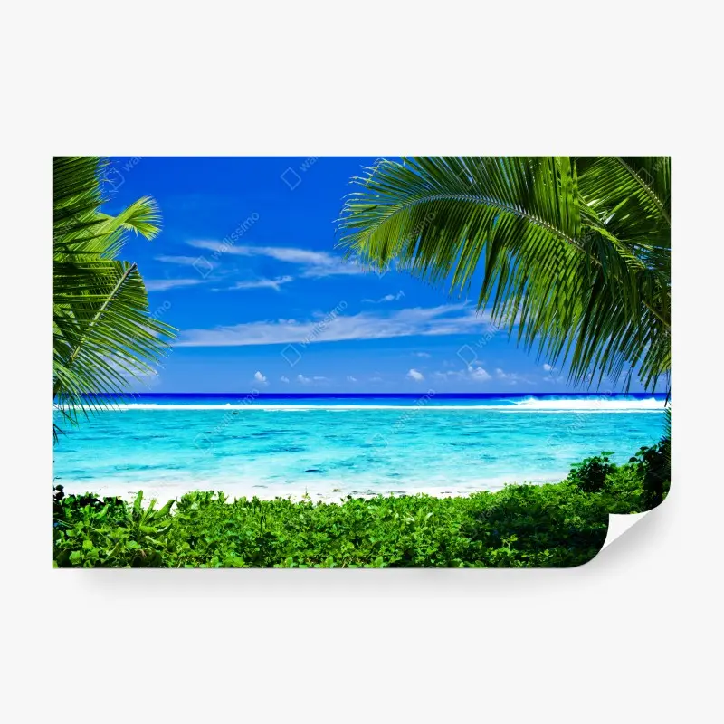 Fototapeta tropikalna laguna w otoczeniu palm