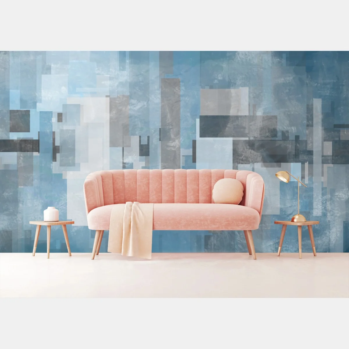 Fototapeta niebieska abstrakcja geometryczna – Wallissimo® Fototapeta niebieska abstrakcja geometryczna – Wallissimo®