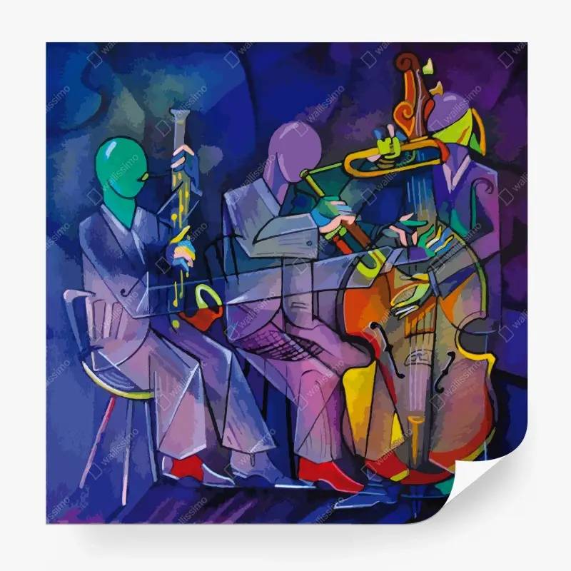 Fototapeta kolorowe abstrakcyjne trio jazzowe