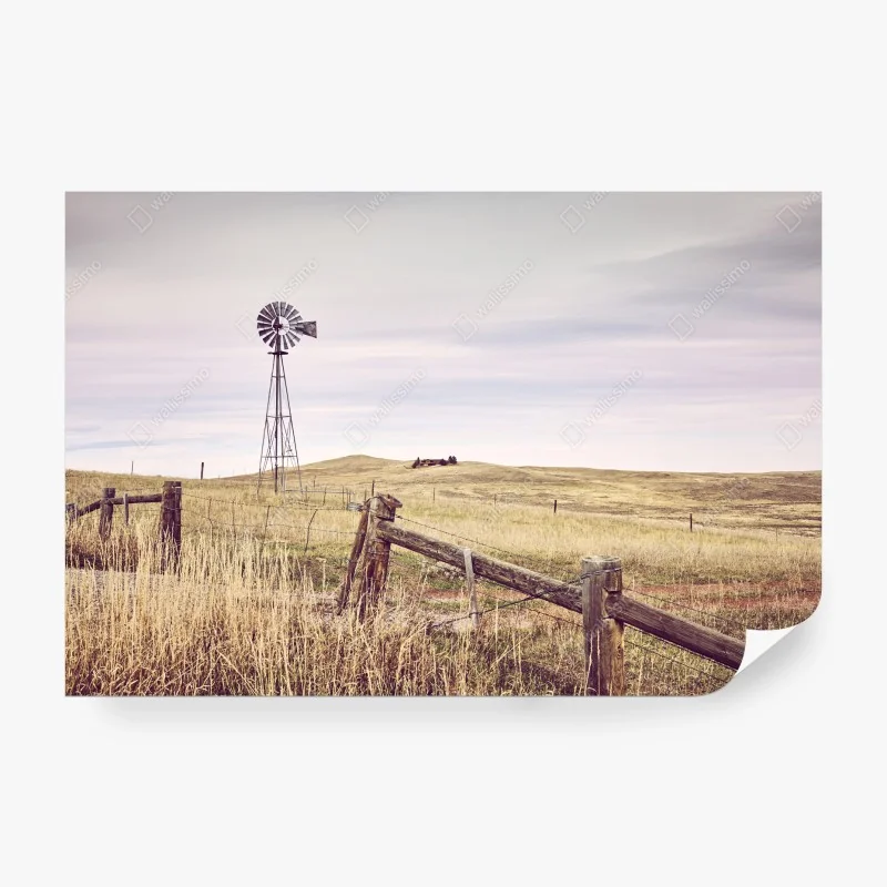 Fototapeta spokojny wiatrak na prerii
