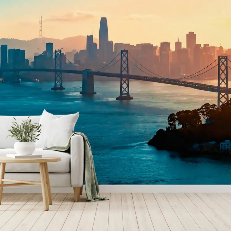 Fototapeta panoramiczny widok San Francisco o zachodzie słońca