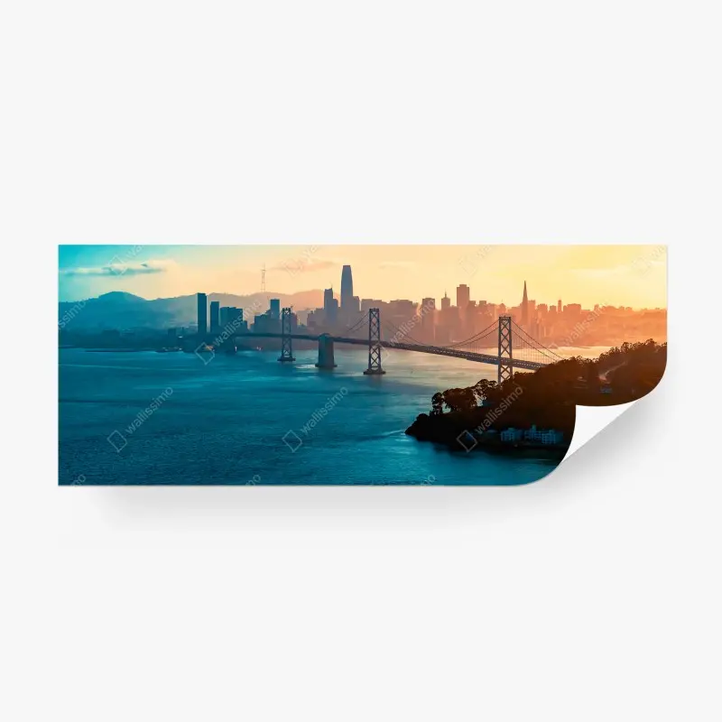Fototapeta panoramiczny widok San Francisco o zachodzie słońca