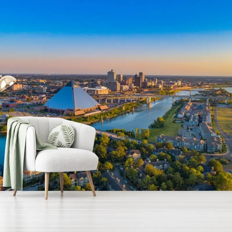 Fototapeta Memphis panorama o zachodzie słońca