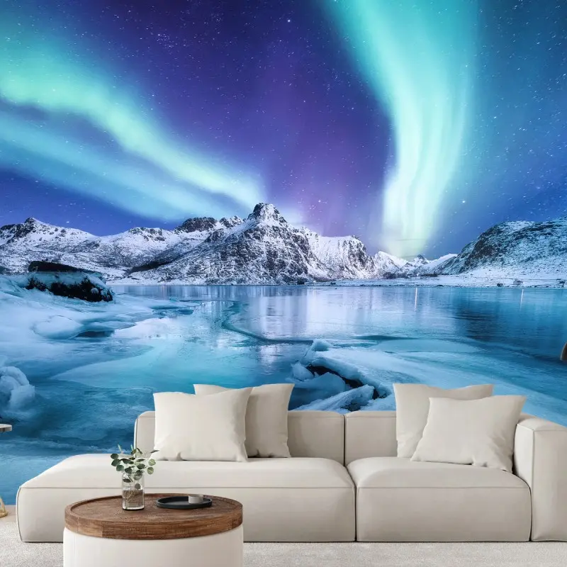Fototapeta zorza nad Lofotami, Norwegia