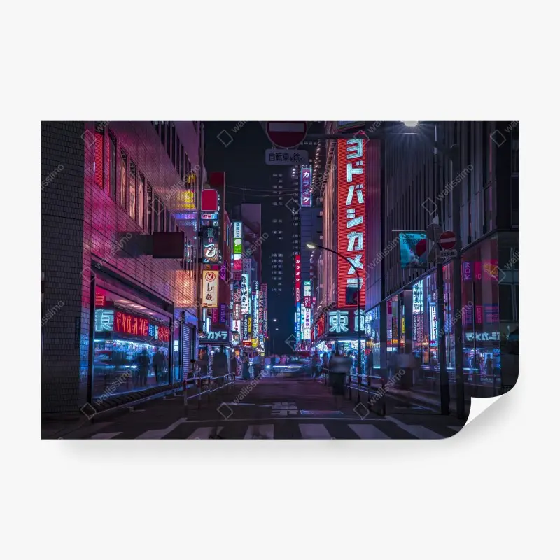 Fototapeta neonowa ulica Tokio nocą