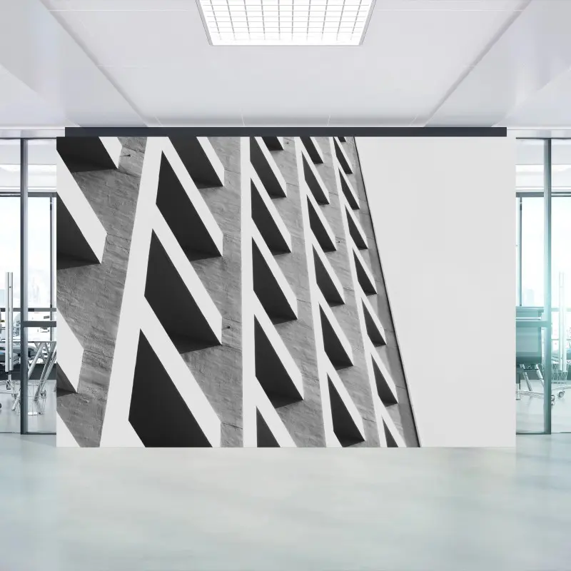 Fototapeta geometryczna fasada w odcieniach szarości