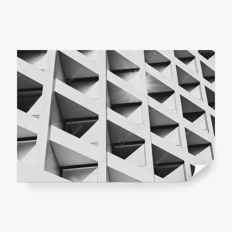 Fototapeta nowoczesna geometryczna elewacja w monochromie
