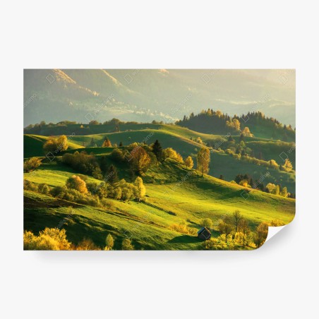Fototapeta słoneczne wiosenne wzgórza – Wallissimo®