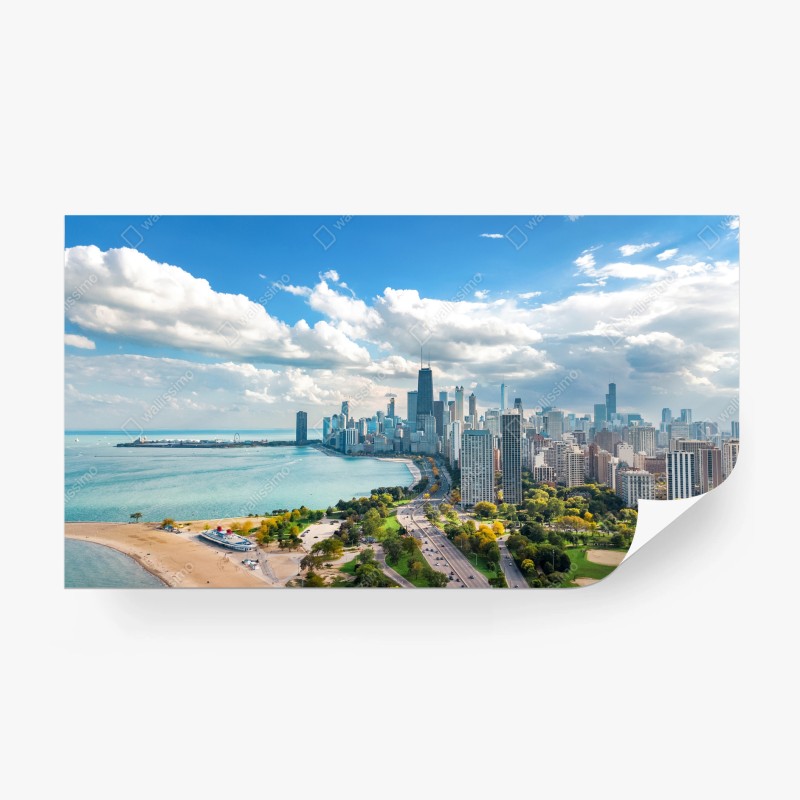 Fototapeta miejska panorama nad jeziorem