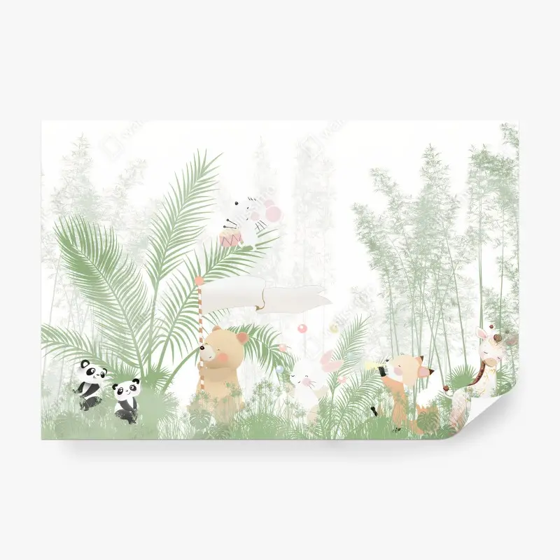 Fototapeta MIS PANDA LIS KRÓLIK PASTEL DO POKOJU DZIECIĘCEGO