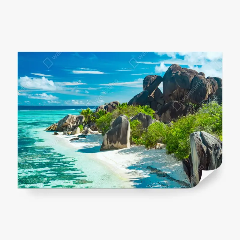 Fototapeta PLAŻA OCEAN BŁĘKIT RAJ PALMY DO SALONU