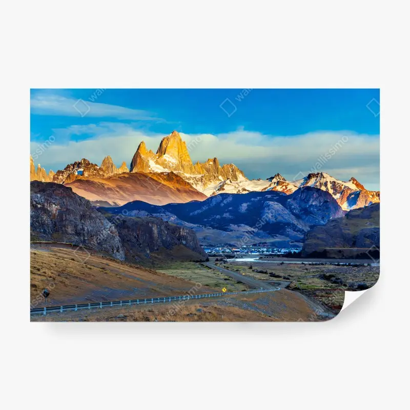 Fototapeta GÓRY PATAGONIA WIDOK WSCHÓD SZCZYTY DO SALONU