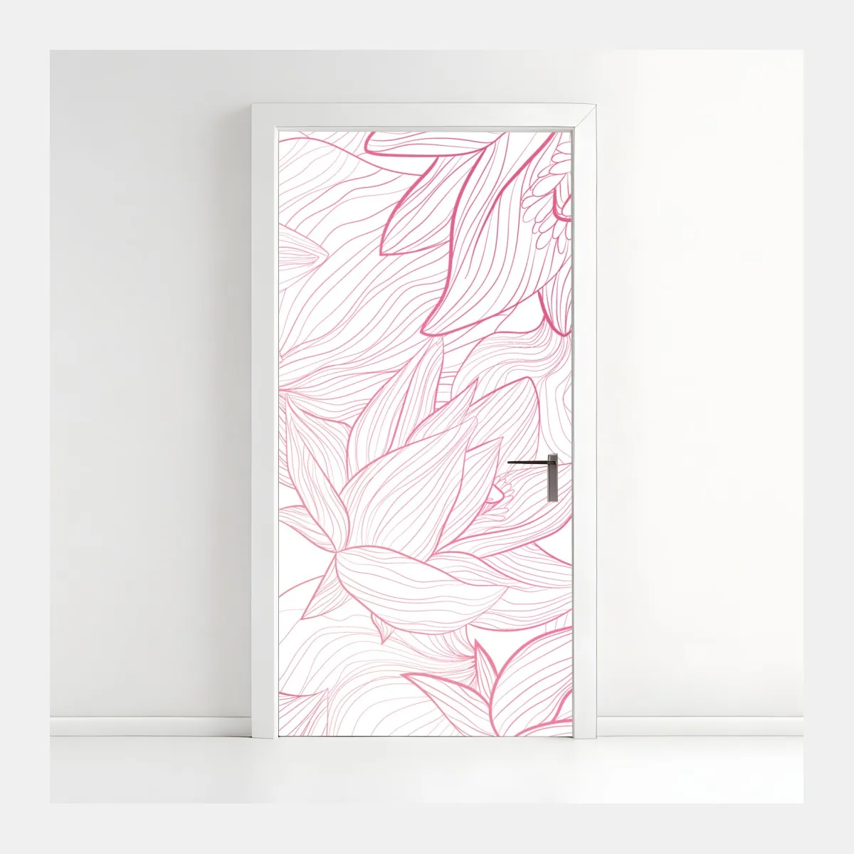 Naklejka na drzwi delikatny różowy wzór kwiatowy – Wallissimo® Naklejka na drzwi delikatny różowy wzór kwiatowy – Wallissimo®