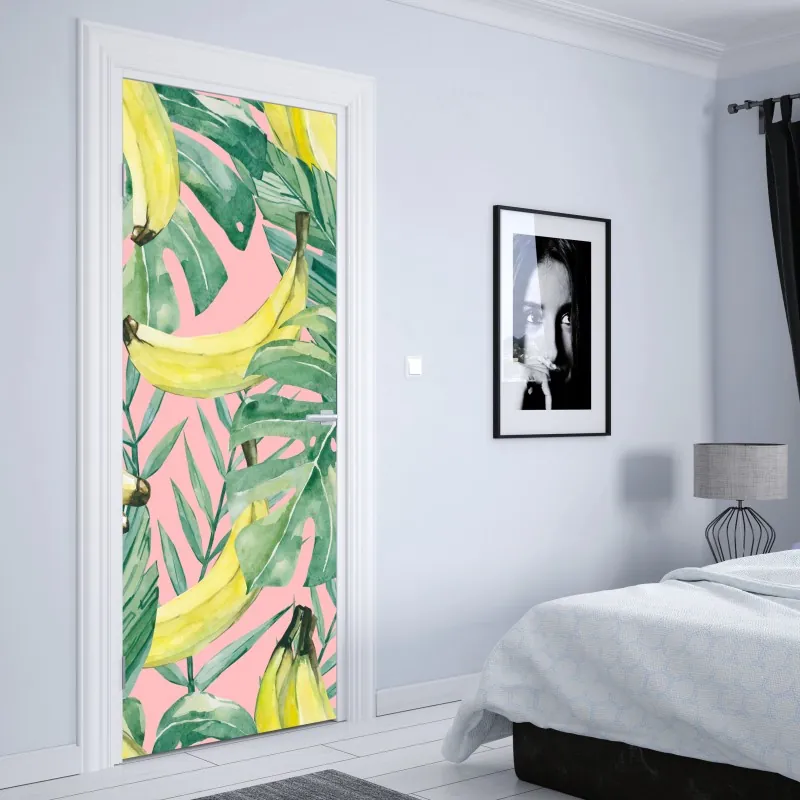 Naklejka na drzwi słoneczna leśna ścieżka – Wallissimo®