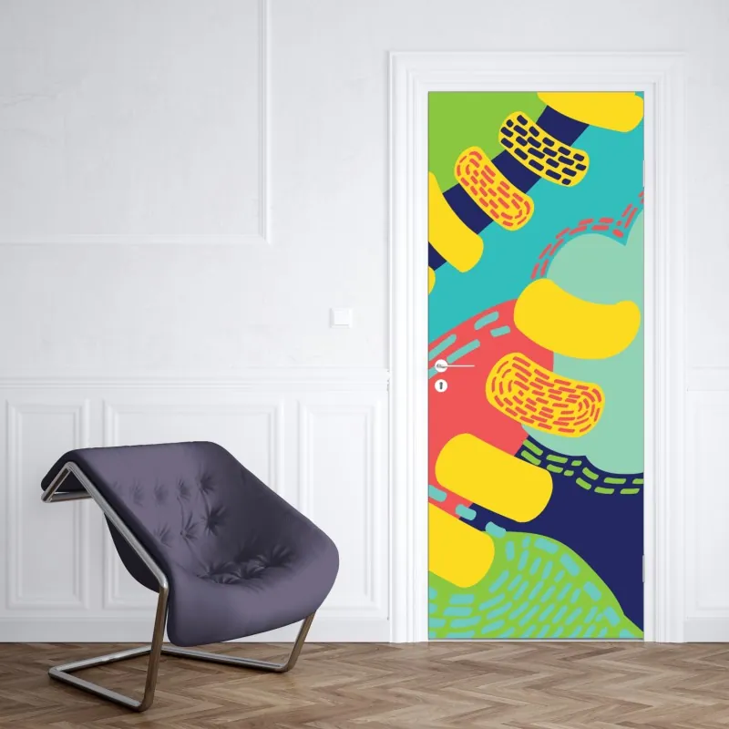 Naklejka na drzwi słoneczna kwiatowa alejka w Umbrii – Wallissimo®