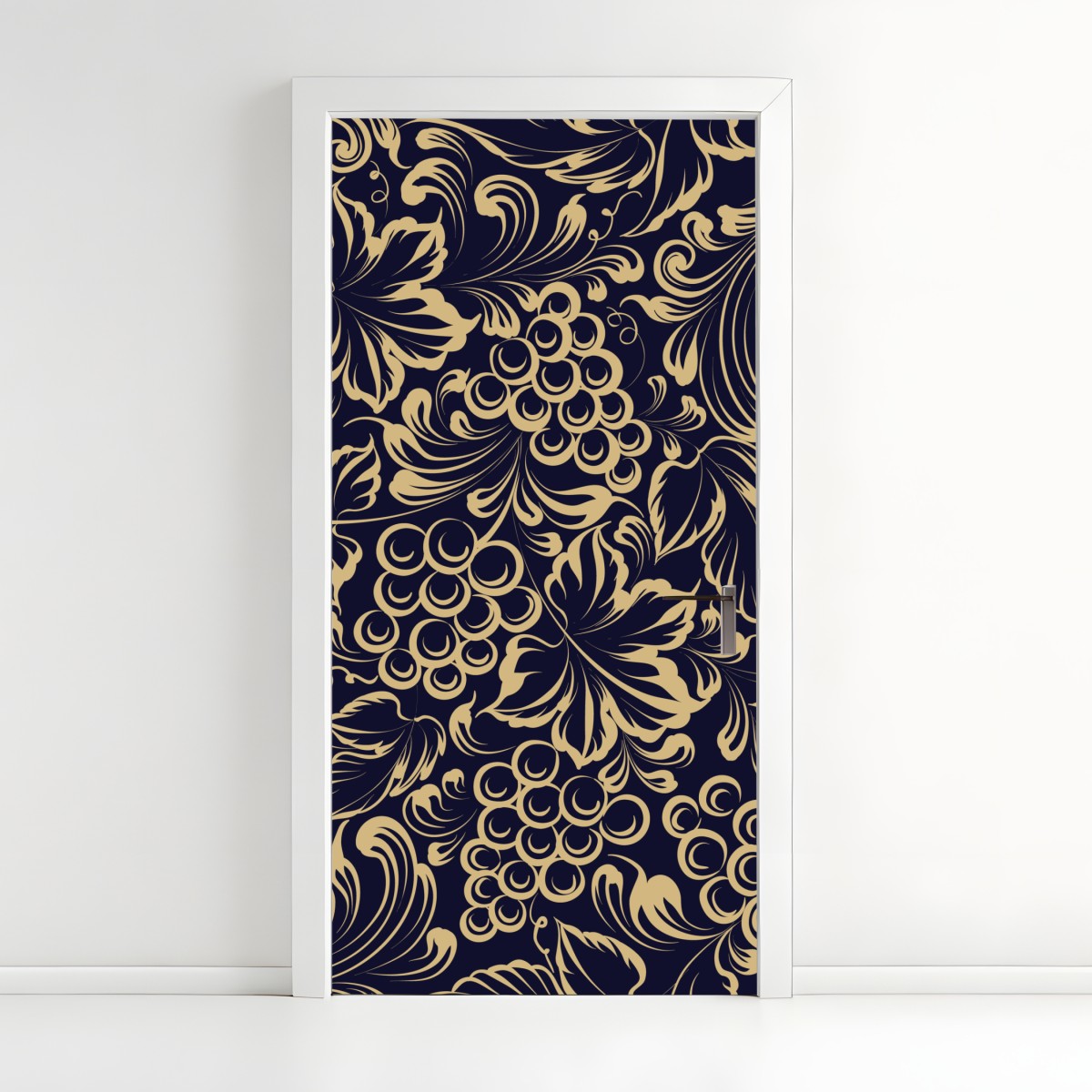 Door sticker elegant baroque grape pattern in gold