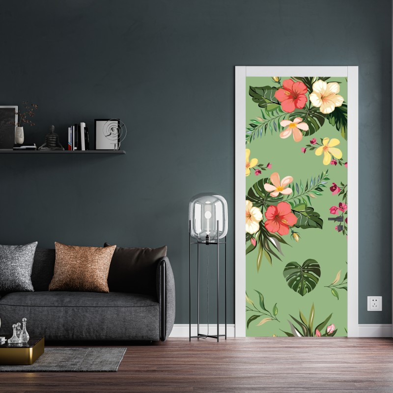 Naklejka na drzwi Haifoss wodospad o zachodzie słońca – Wallissimo®