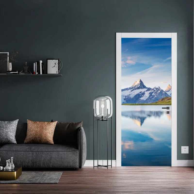 Naklejka na drzwi złote geometryczne fasety – Wallissimo®