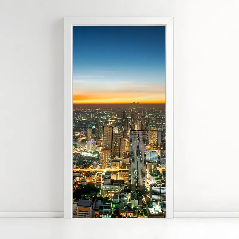 Naklejka na drzwi czarno-biały geometryczny wzór – Wallissimo®