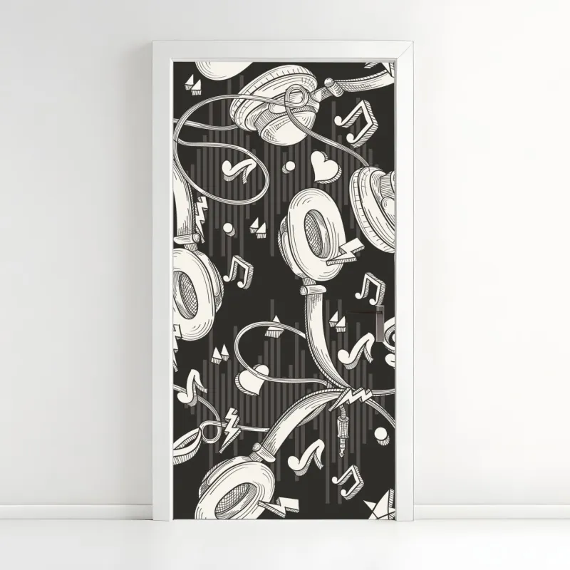 Naklejka na drzwi turkusowy geometryczny motyw łezki – Wallissimo®