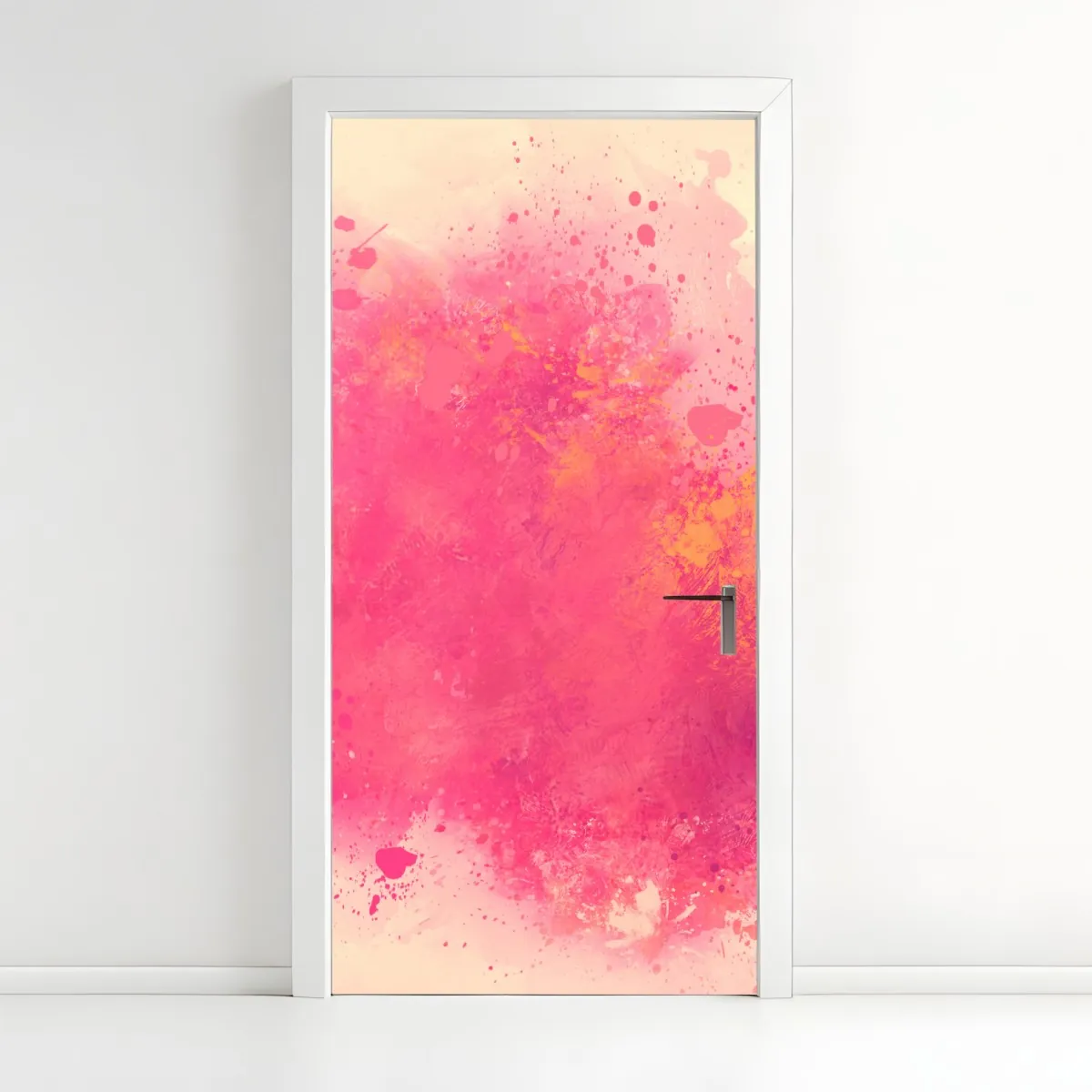 Naklejka na drzwi żywa różowa akwarelowa plama – Wallissimo® Naklejka na drzwi żywa różowa akwarelowa plama – Wallissimo®