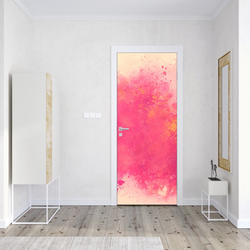 Naklejka na drzwi żywa różowa akwarelowa plama – Wallissimo® Naklejka na drzwi żywa różowa akwarelowa plama – Wallissimo®