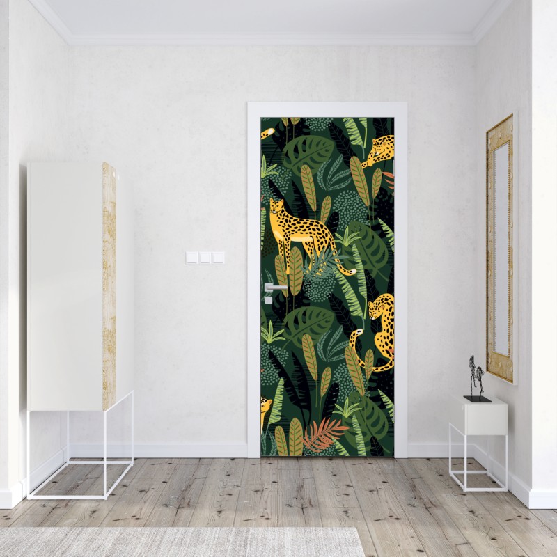 Naklejka na drzwi turkusowy geometryczny motyw łezki – Wallissimo®