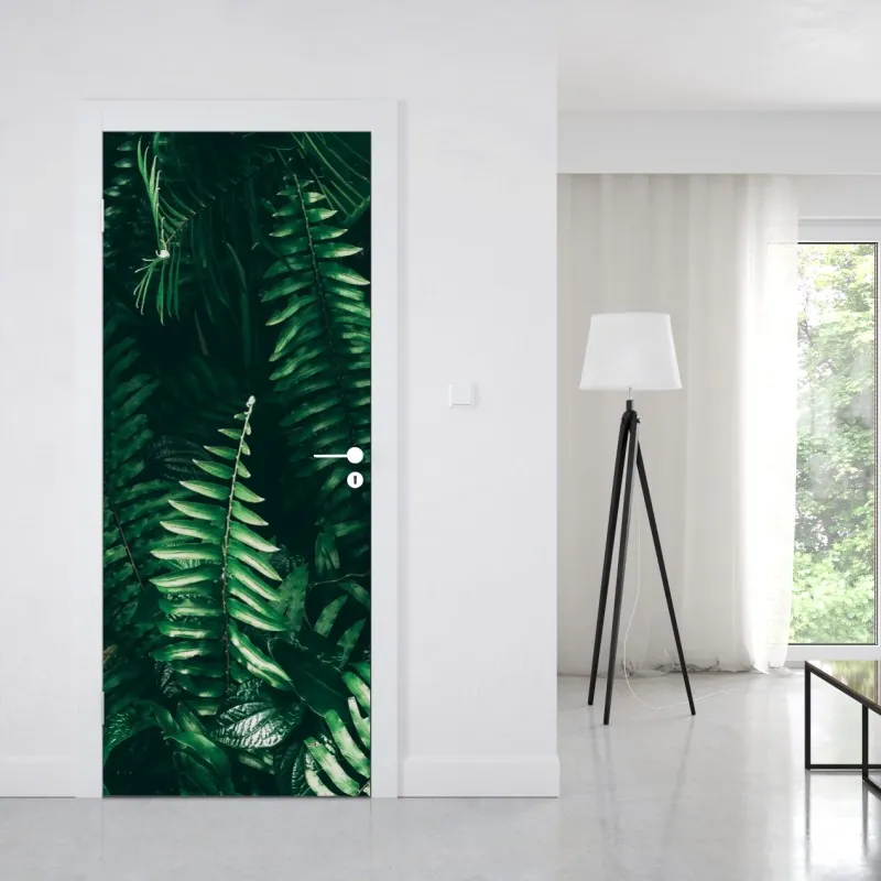 Naklejka na drzwi złoty wzór damaskowy na granatowym tle – Wallissimo®