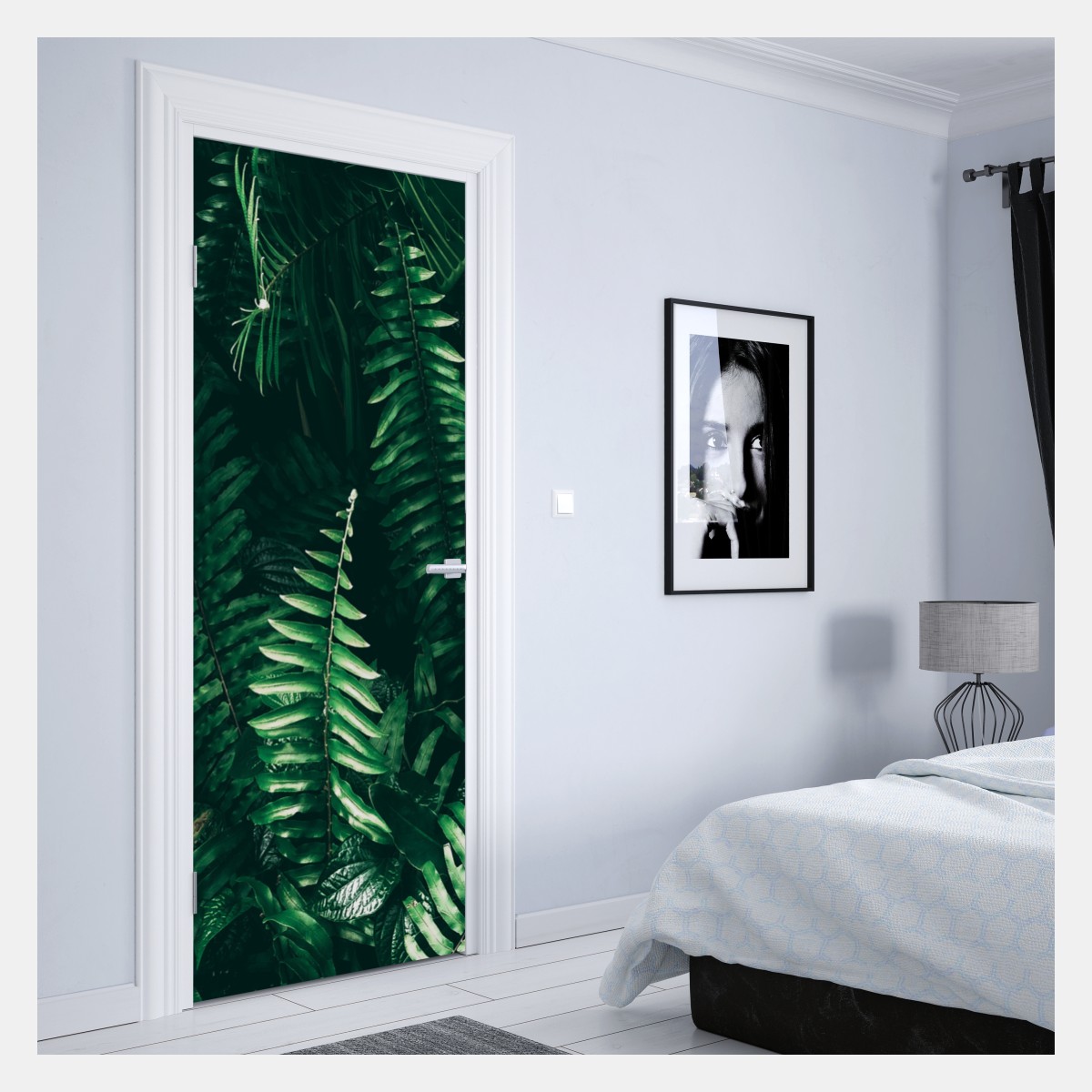 Naklejka na drzwi bujne tropikalne liście – Wallissimo® Naklejka na drzwi bujne tropikalne liście – Wallissimo®