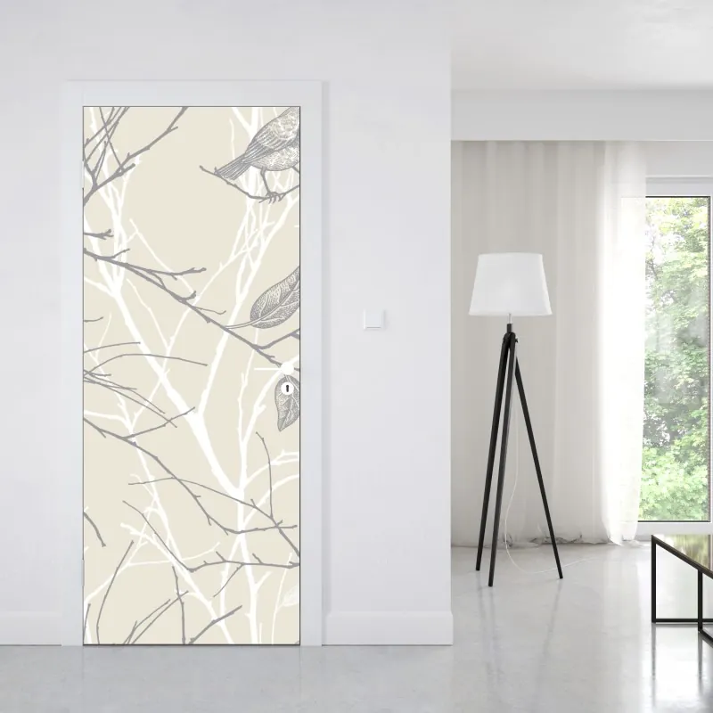 Naklejka na drzwi sepia widok na Most Brookliński – Wallissimo®