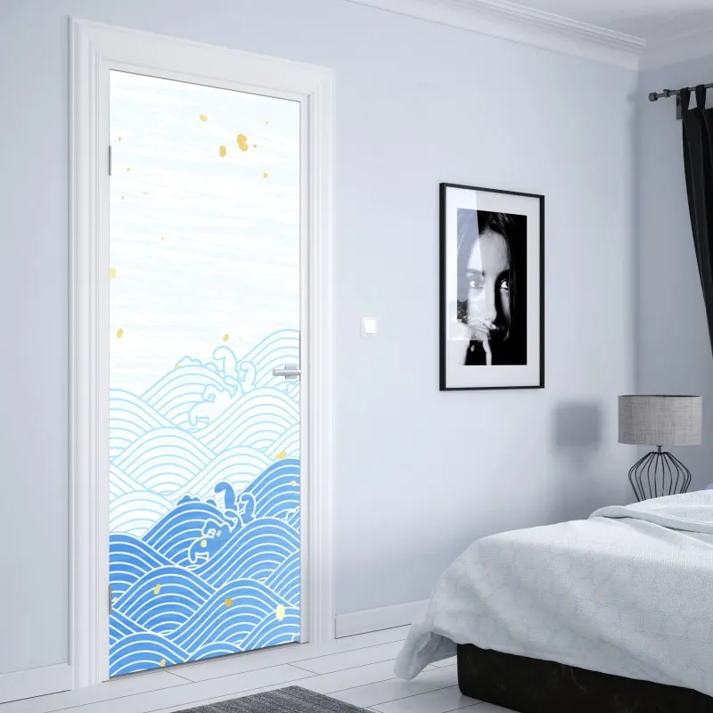 Naklejka na drzwi złote Wat Arun o zmierzchu – Wallissimo®