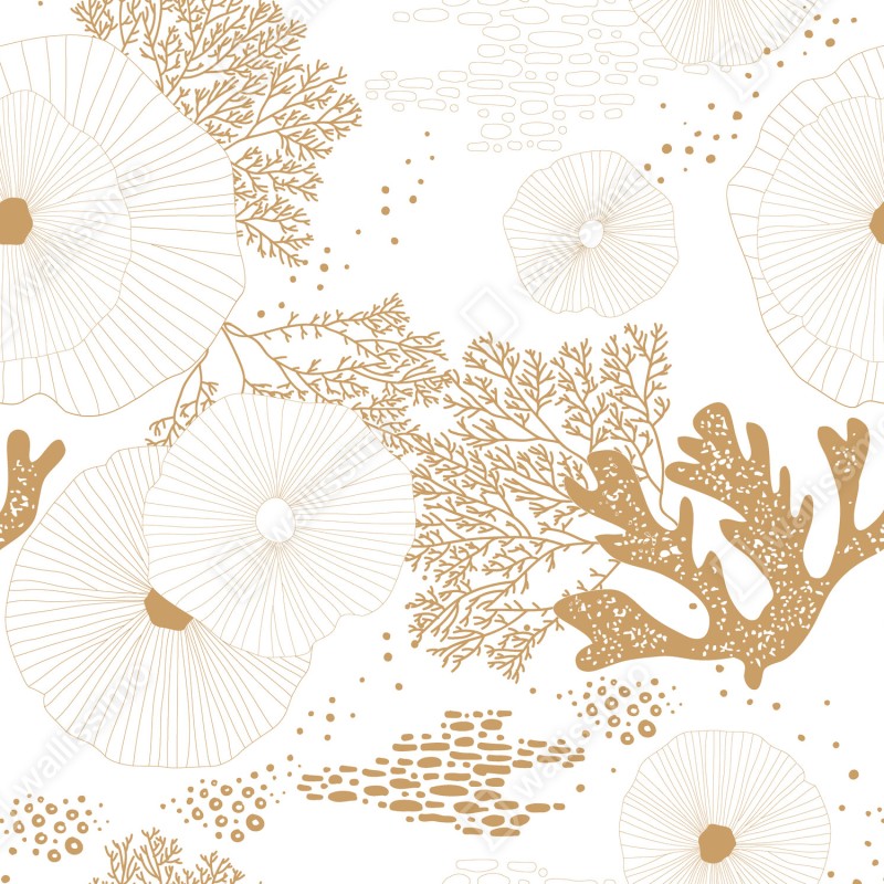 Naklejka na drzwi delikatny złoty wzór koralowy – Wallissimo® Naklejka na drzwi delikatny złoty wzór koralowy – Wallissimo®