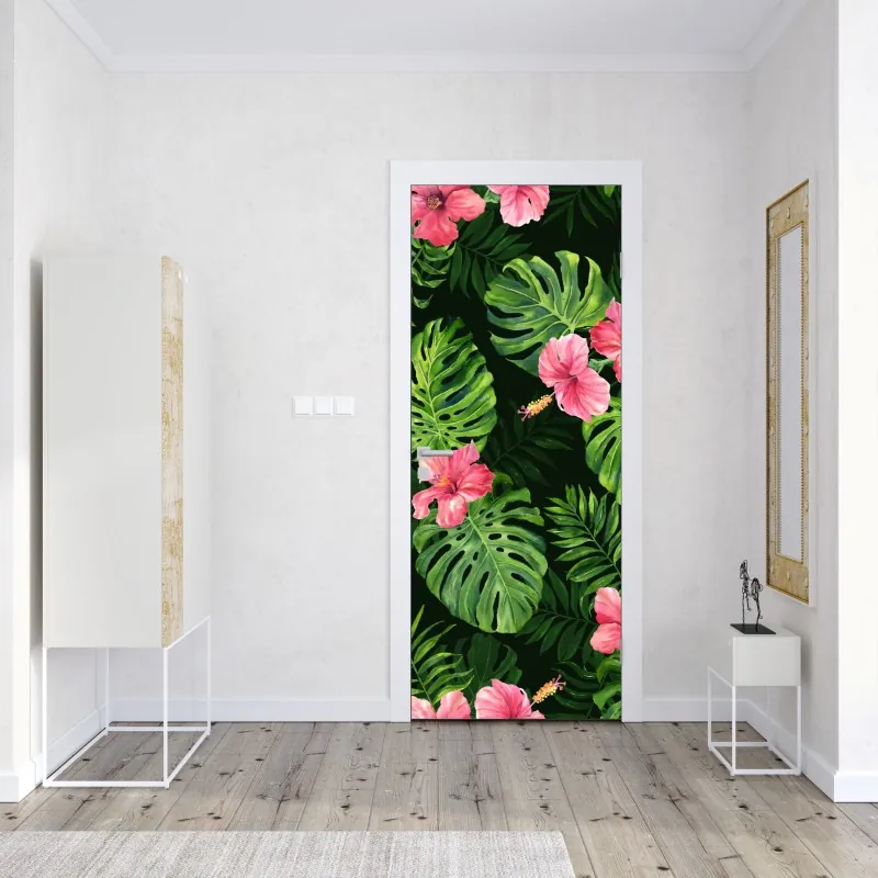 Naklejka na drzwi czarny marmur z białymi żyłkami – Wallissimo®