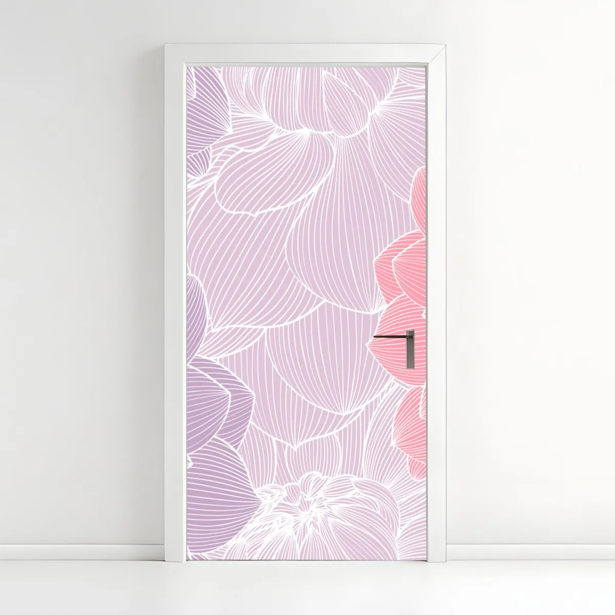 Naklejka na drzwi delikatny pastelowy wzór kwiatowy – Wallissimo® Naklejka na drzwi delikatny pastelowy wzór kwiatowy – Wallissimo®
