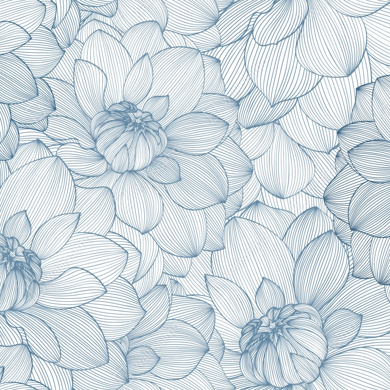 Naklejka na drzwi delikatny, liniowy wzór kwiatowy w odcieniach niebieskiego – Wallissimo® Naklejka na drzwi delikatny, liniowy wzór kwiatowy w odcieniach niebieskiego – Wallissimo®