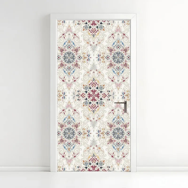 Naklejka na drzwi ozdobny wzór damaskowy w stylu vintage