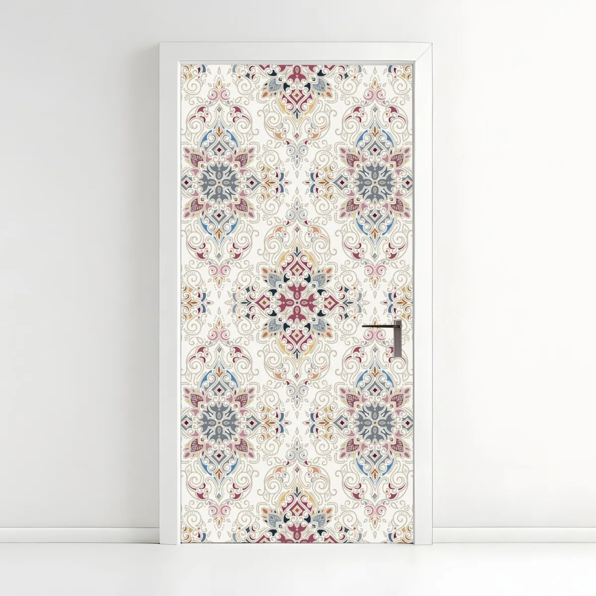 Naklejka na drzwi ozdobny wzór damaskowy w stylu vintage – Wallissimo® Naklejka na drzwi ozdobny wzór damaskowy w stylu vintage – Wallissimo®