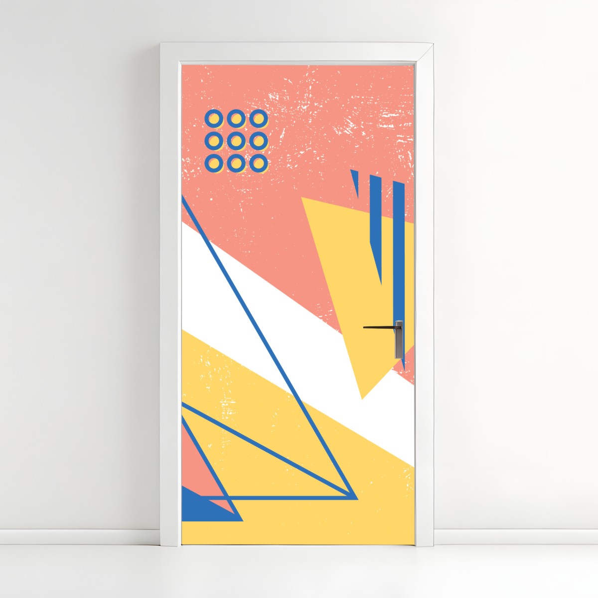 Door sticker pastel geometric shapes composition