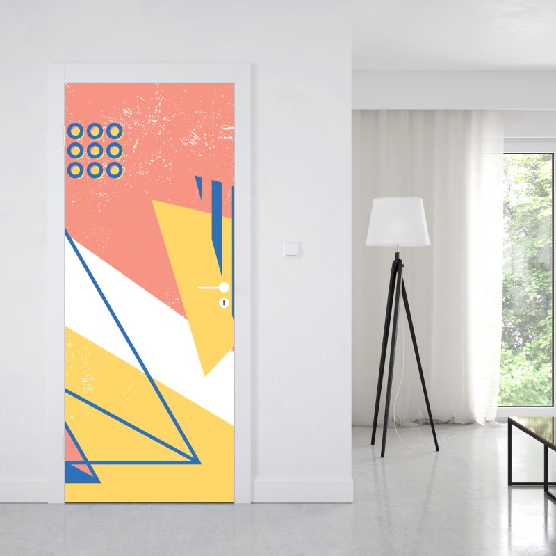 Naklejka na drzwi fioletowy makro kwiat z kroplą rosy – Wallissimo®