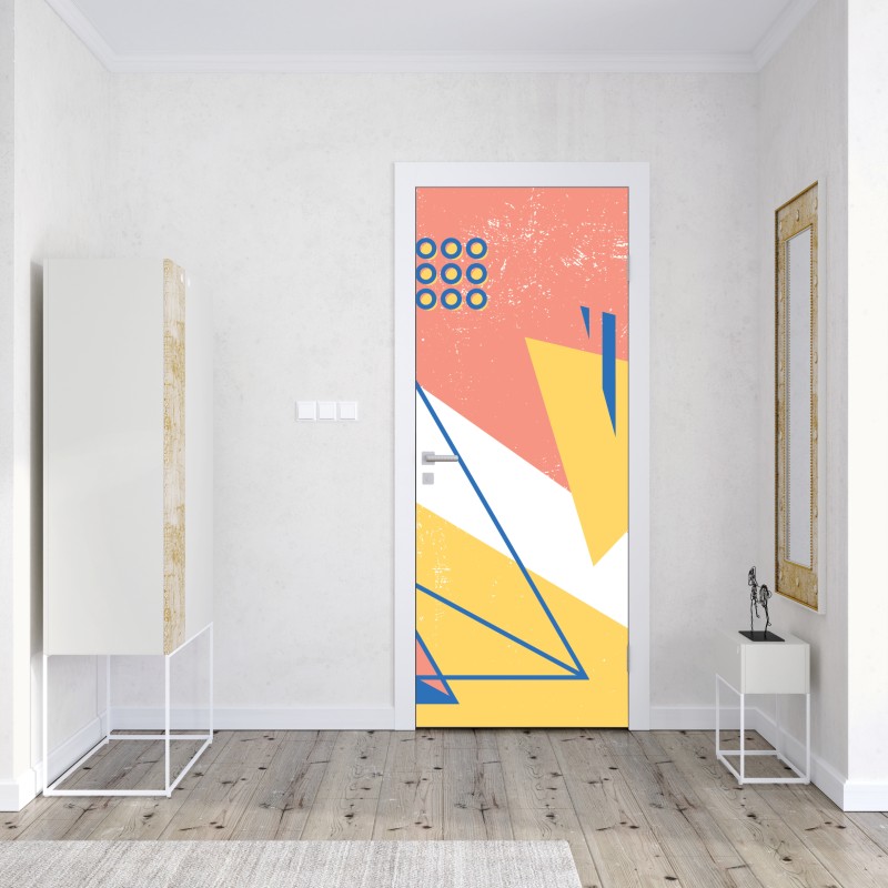 Naklejka na drzwi pastelowa kompozycja geometryczna – Wallissimo® Naklejka na drzwi pastelowa kompozycja geometryczna – Wallissimo®