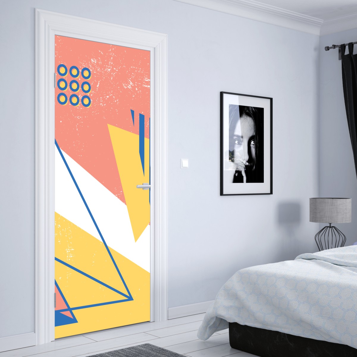 Naklejka na drzwi pastelowa kompozycja geometryczna – Wallissimo® Naklejka na drzwi pastelowa kompozycja geometryczna – Wallissimo®