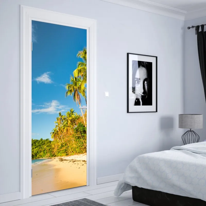 Naklejka na drzwi Edynburg panorama z zamkiem i wieżą zegarową – Wallissimo®