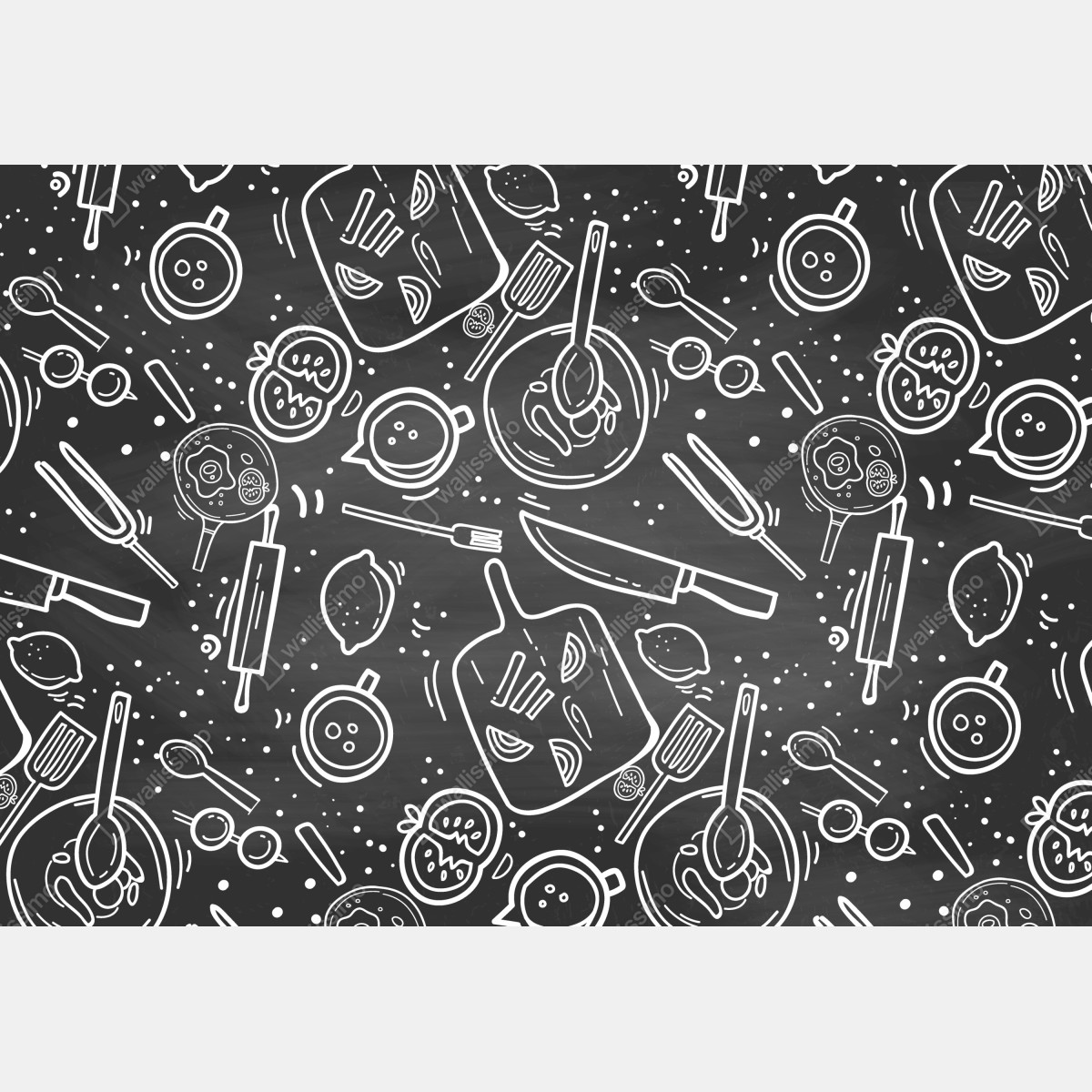 Naklejka na drzwi kuchenny wzór tablicowy z doodlami – Wallissimo® Naklejka na drzwi kuchenny wzór tablicowy z doodlami – Wallissimo®