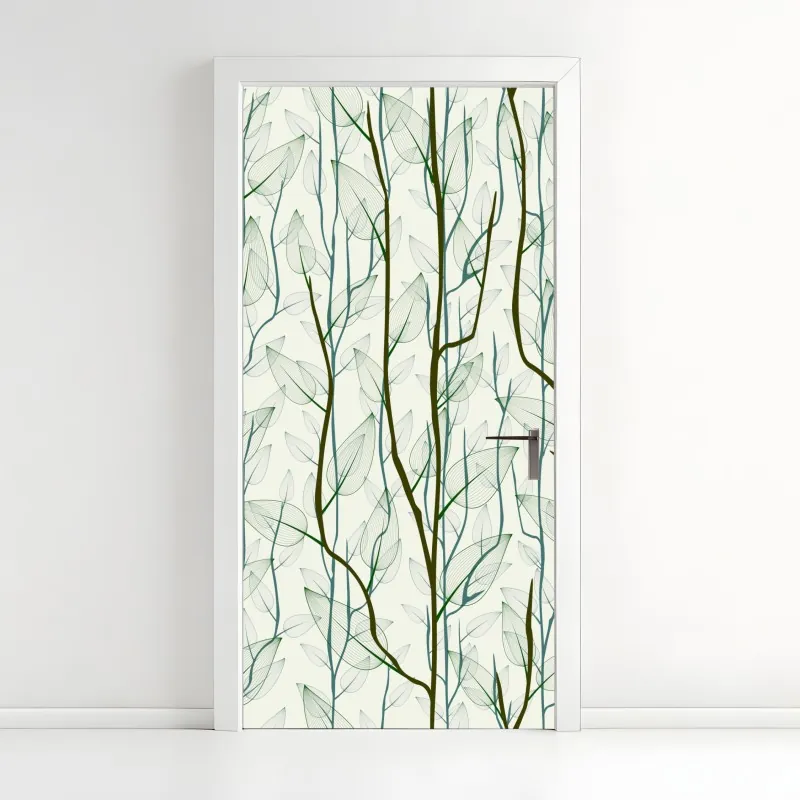 Naklejka na drzwi słoneczna ścieżka przez zieloną łąkę – Wallissimo®