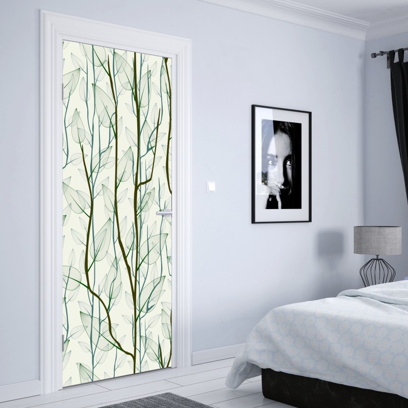 Naklejka na drzwi słoneczna ścieżka przez zieloną łąkę – Wallissimo®