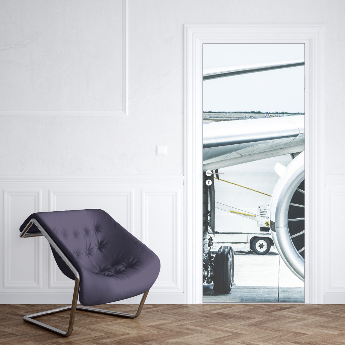 Naklejka na drzwi zbliżenie silnika odrzutowego na terminalu – Wallissimo® Naklejka na drzwi zbliżenie silnika odrzutowego na terminalu – Wallissimo®